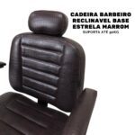 Cadeira Barbeiro Reclinável Base Estrela Marrom IWCBRBE002 - 3