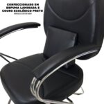 Cadeira Barbeiro Reclinável Base Estrela Preta IWCBBE - 4