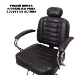 Cadeira Barbeiro Reclinável Base Estrela Marrom IWCBRBE002 - 5