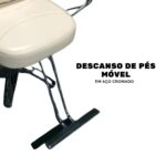 Cadeira Barbeiro Reclinável Base Estrela Bege IWCBBE002 - 5