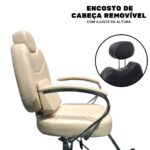 Cadeira Barbeiro Reclinável Base Estrela Bege IWCBBE002 - 6