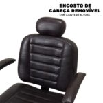 Cadeira Barbeiro Reclinável Base Estrela Marrom IWCBRBE002 - 9