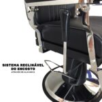 Cadeira Barbeiro Reclinável Base Redonda IWCBRBR - 9