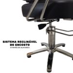Cadeira Barbeiro Reclinável Base Estrela Bege IWCBBE002 - 7