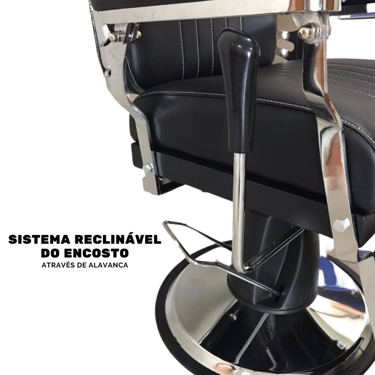 Cadeira De Barbeiro Importway Reclinável Couro Base Redonda Forma Da Base  Redonda Cor Preto Tipo De Encosto Reclinável