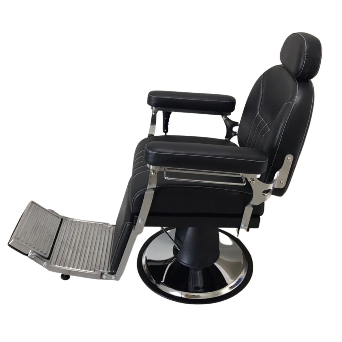 Cadeira Barbeiro Reclinável Base Redonda Preto IWCBRBR003