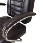 Cadeira Barbeiro Reclinável Base Estrela Marrom IWCBRBE002 - 8