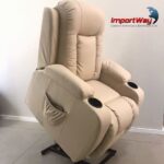 Poltrona Reclinável Com Função De Massagem Aquecimento E Elevação Bege IWPRMAEBG - 10