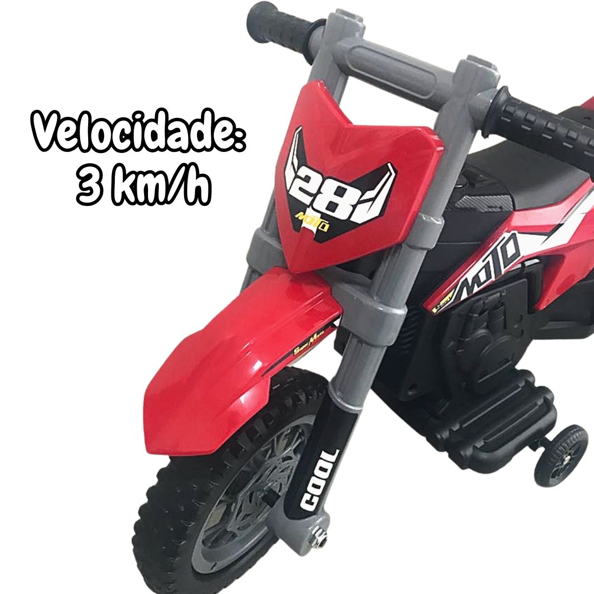 Mini Moto Cross Elétrica Infantil BW083VM - Vermelha