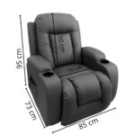 Poltrona Reclinável Com Função De Massagem Aquecimento E Elevação Preto IWPRMAEPT - 2