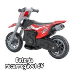 Mini Moto Elétrica Cross 6V Vermelha BW233VM - 4