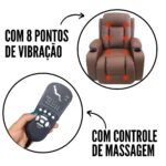 Poltrona Reclinável Com Função De Massagem Aquecimento E Elevação Caramelo IWPRMAECM - 5