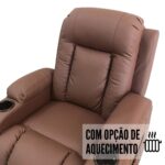 Poltrona Reclinável Com Função De Massagem Aquecimento E Elevação Caramelo IWPRMAECM - 6