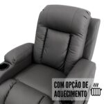 Poltrona Reclinável Com Função De Massagem Aquecimento E Elevação Preto IWPRMAEPT - 6