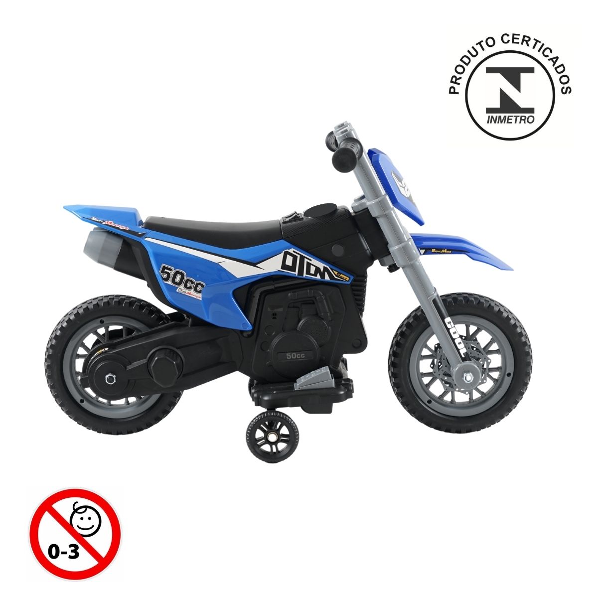 Mini Moto Cross Elétrica Infantil BW083AZ - Azul