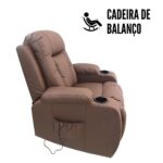 Poltrona De Amamentação Com Balanço Reclinável Caramelo - IWPRMACM - 7