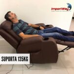 Poltrona Reclinável Com Função De Massagem Aquecimento E Elevação Caramelo IWPRMAECM - 9