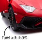 Mini Carro Elétrico Licenciado Lamborghini Aventador 2 Assentos 24V Vermelha BW235VM - 10