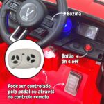 Mini Carro Elétrico 6V Vermelho BW240VM - 3