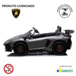 Mini Carro Elétrico Licenciado Lamborghini Aventador 2 Assentos 24V Prata BW235PR - 3