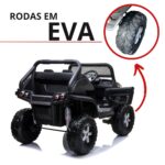 Mini UTV Quadriciclo Elétrico 12V Mercedes Unimog Licenciado Rodas Em EVA BW120EVAPT - 2