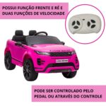 Mini Carro Elétrico Licenciado Land Rover Evoque Rosa BW128RS - 4