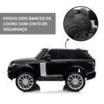 Mini Carro Elétrico 12V Land Rover Com Banco De Couro e MP5 Licenciado Preto BW122MP5PT - 5