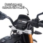 Mini Moto Elétrica Licenciada Aprilia Dorsoduro 900 Preta 12V BW234PT - 6
