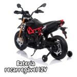 Mini Moto Elétrica Licenciada Aprilia Dorsoduro 900 Preta 12V BW234PT - 7