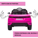 Mini Carro Elétrico Licenciado Land Rover Evoque Rosa BW128RS - 8