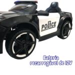 Mini Carro Elétrico Policia 12V Preto BW237PT - 9