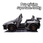 Mini Carro Elétrico Licenciado Lamborghini Aventador 2 Assentos 24V Prata BW235PR - 9