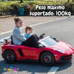 Mini Carro Elétrico Licenciado Lamborghini Aventador 2 Assentos 24V Vermelha BW235VM - 9