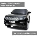 Mini Carro Elétrico 12V Land Rover Com Banco De Couro e MP5 Licenciado Preto BW122MP5PT - 9