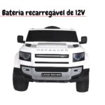 Mini Carro Elétrico Land Rover Defender 12V Branco BW271BR - 3