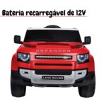 Mini Carro Elétrico Land Rover Defender 12V Vermelho BW271VM - 3