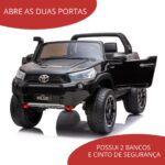 Carrinho Eletrico Infantil Toyota Hilux Preto Com Rodas De EVA BW190EVAPT - 4