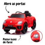 Mini Carro Elétrico Volkswagen Beetle Dune 6V Vermelho BW274VM - 4