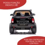 Carrinho Eletrico Infantil Toyota Hilux Preto Com Rodas De EVA BW190EVAPT - 5