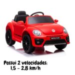 Mini Carro Elétrico Volkswagen Beetle Dune 6V Vermelho BW274VM - 6