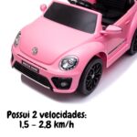 Mini Carro Elétrico Volkswagen Beetle Dune 6V Rosa BW274RS - 6