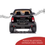 Carrinho Eletrico Infantil Toyota Hilux Preto Com Rodas De EVA BW190EVAPT - 8