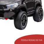 Carrinho Eletrico Infantil Toyota Hilux Preto Com Rodas De EVA BW190EVAPT - 9