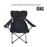 Cadeira Camping Dobrável Preto IWCDCPT - 10