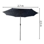 Ombrelone Base Central Articulado Com LED 2,70M Azul IWOBCAL270AZ - 2