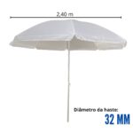 Guarda Sol 2,40M Branco IWGS240BR - 2