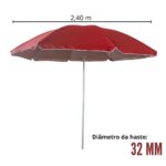 Guarda Sol 2,40M Vermelho IWGS240VM - 2