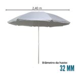 Guarda Sol Articulado 2,40m Branco IWGSA240BR - 2