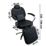 Cadeira Barbeiro Descanso De Perna Com Mocho Preta IWCBDM01PT - 2