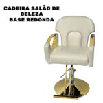 Cadeira Salão De Beleza Base Redonda Bege IWCSBBG - 3
